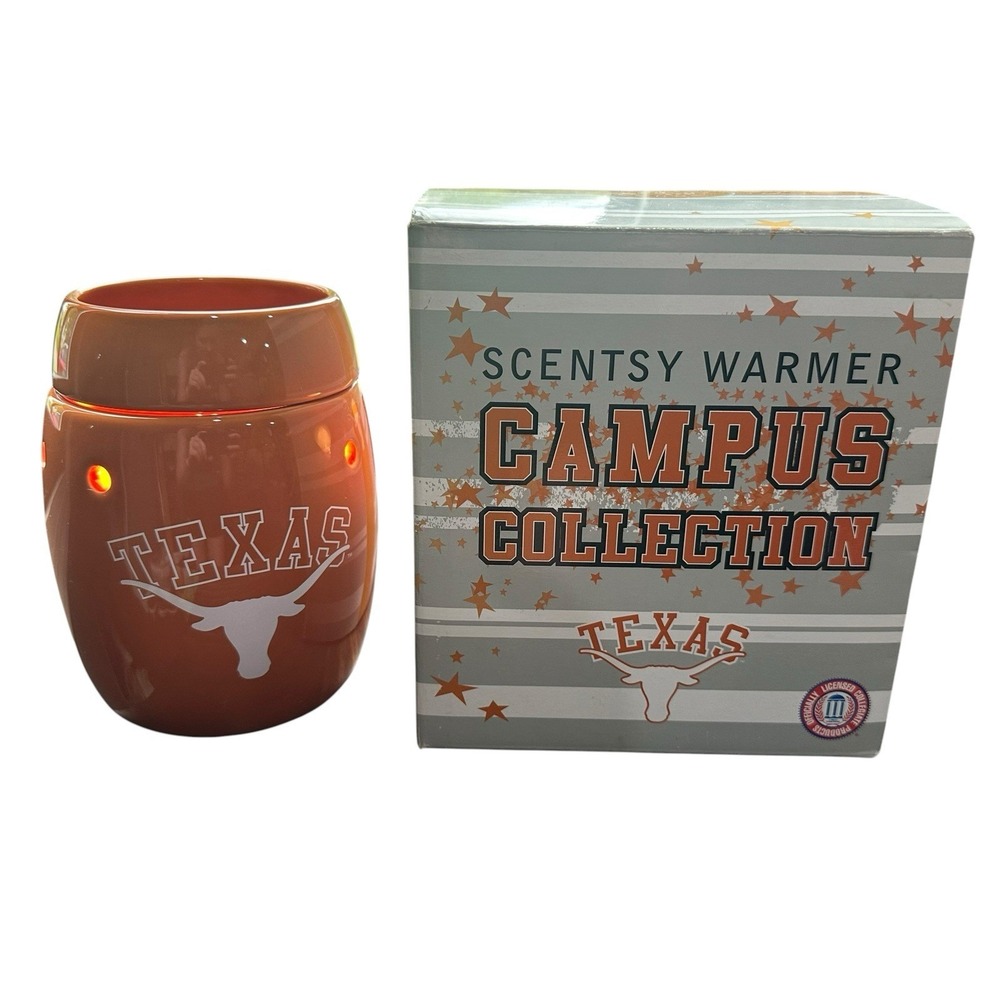 Scentsy Texas Longhorns Wax Warmer Campus Collection Orange 6" Tall - BNIB NEW!